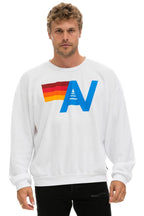 Retro LOGO RELAXED CREW SWEATSHIRT - WHITE