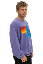 Retro LOGO STITCH RELAXED CREW SWEATSHIRT - LAVENDER
