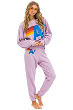 Retro LOGO STITCH RELAXED CREW SWEATSHIRT - MAUVE