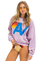 Retro LOGO STITCH RELAXED CREW SWEATSHIRT - MAUVE