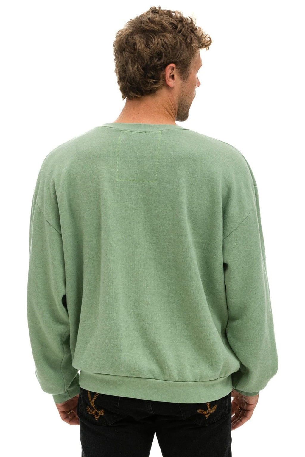 Retro LOGO STITCH RELAXED CREW SWEATSHIRT - SAGE