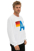 Retro LOGO STITCH RELAXED CREW SWEATSHIRT - WHITE