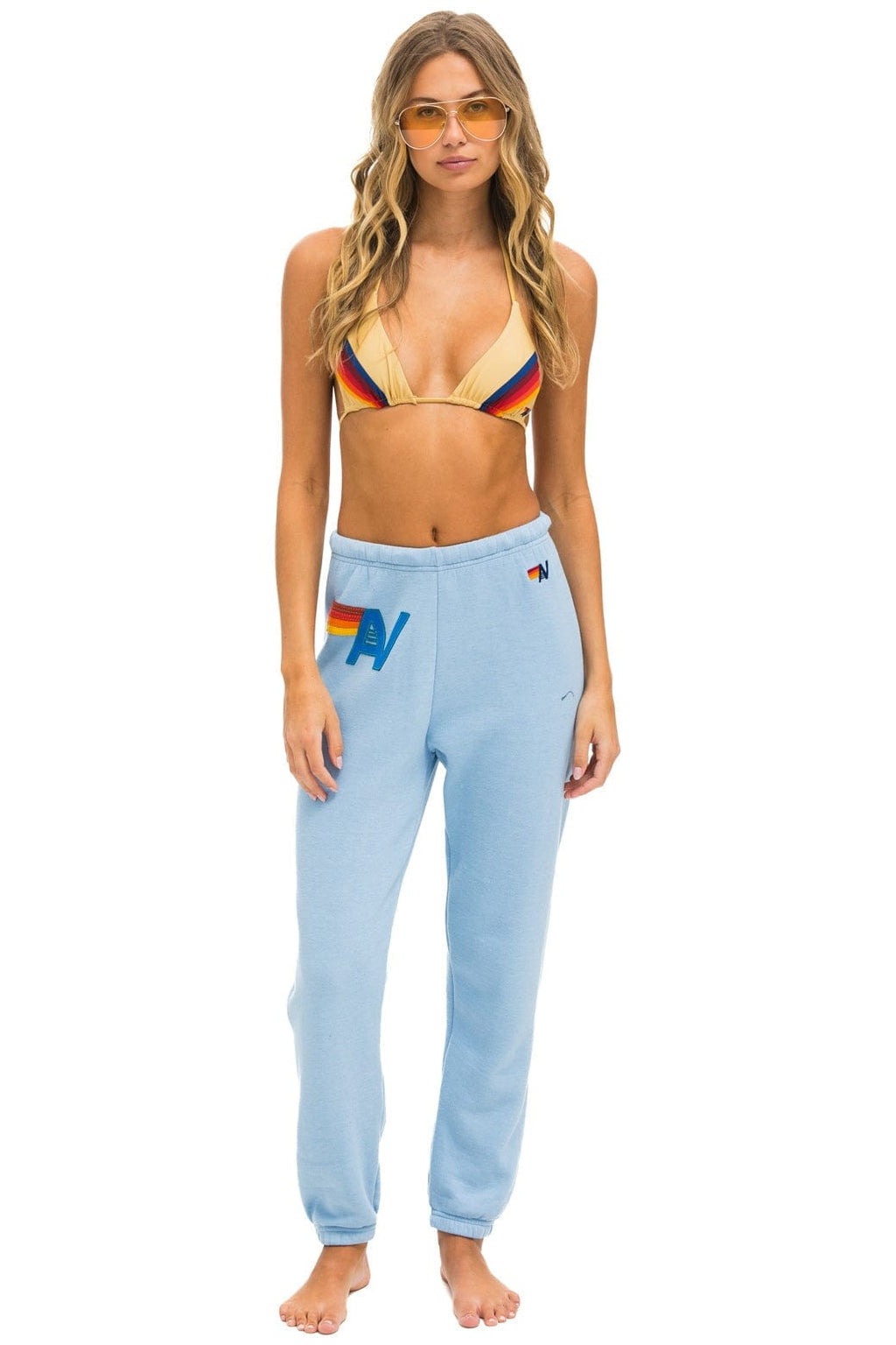 Retro LOGO STITCH SWEATPANTS - ICE