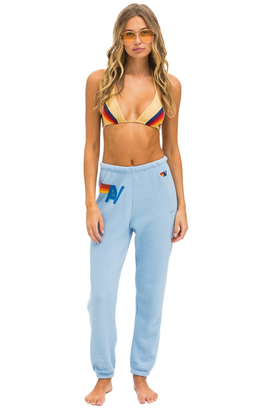 Retro LOGO STITCH SWEATPANTS - ICE