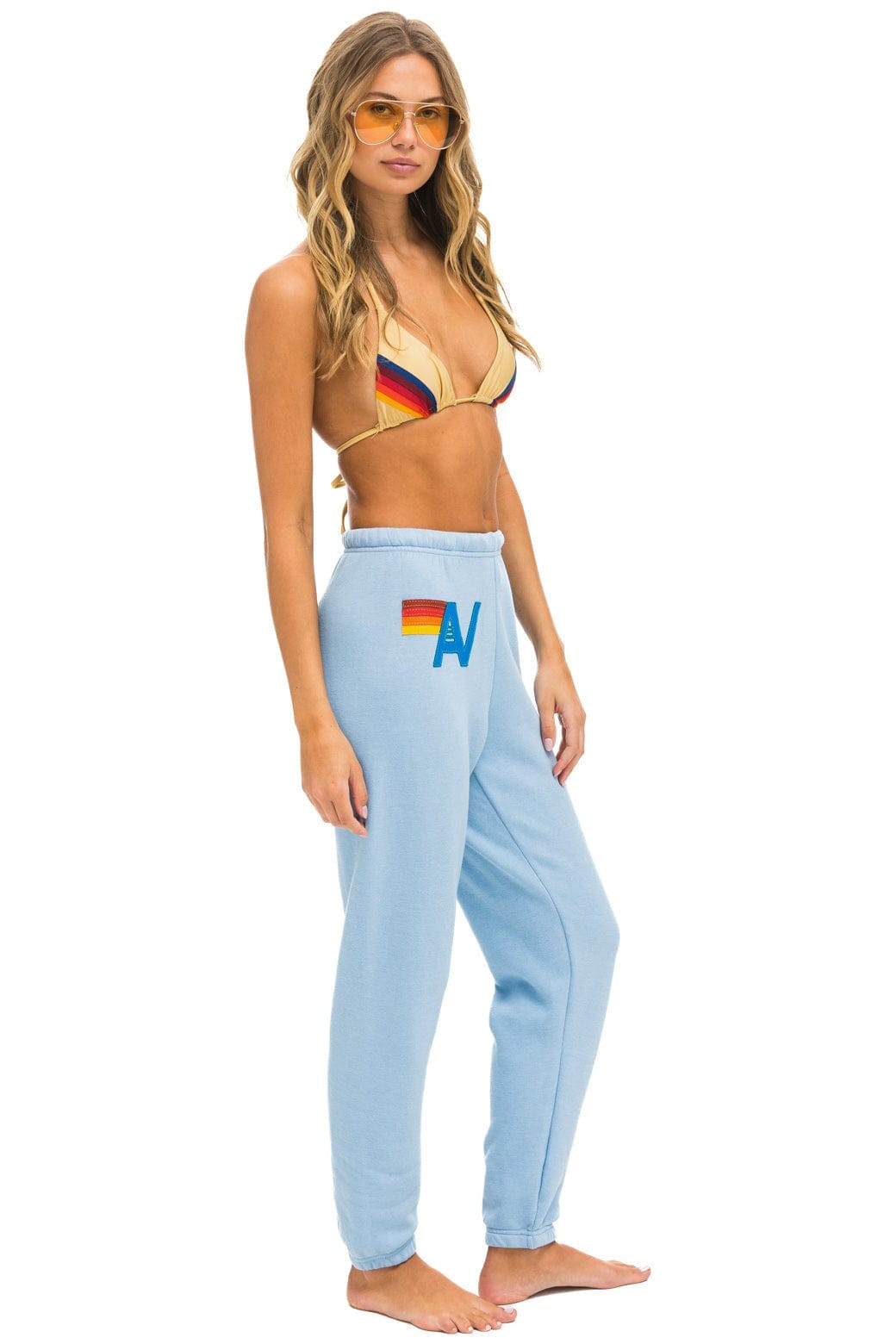 Retro LOGO STITCH SWEATPANTS - ICE
