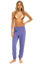 Retro LOGO STITCH SWEATPANTS - LAVENDER