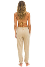 Retro LOGO STITCH SWEATPANTS - SAND
