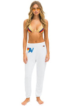 Retro LOGO STITCH SWEATPANTS - WHITE