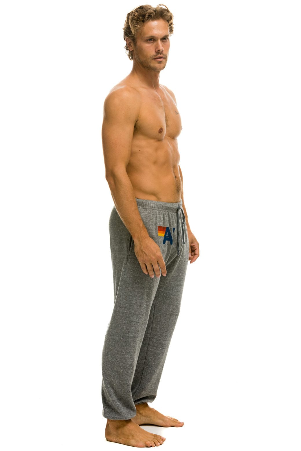 Retro LOGO SWEATPANTS - HEATHER GREY