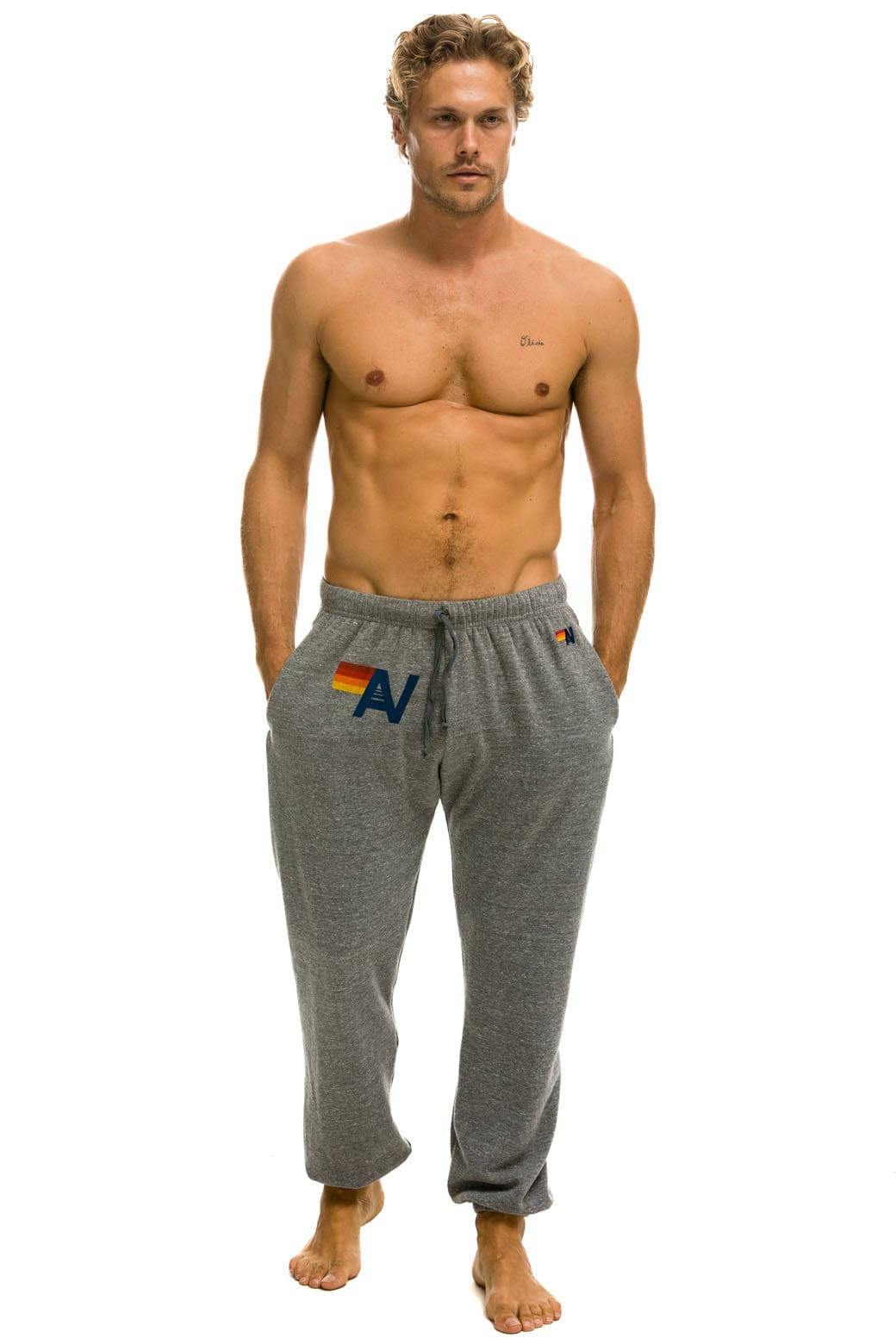 Retro LOGO SWEATPANTS - HEATHER GREY