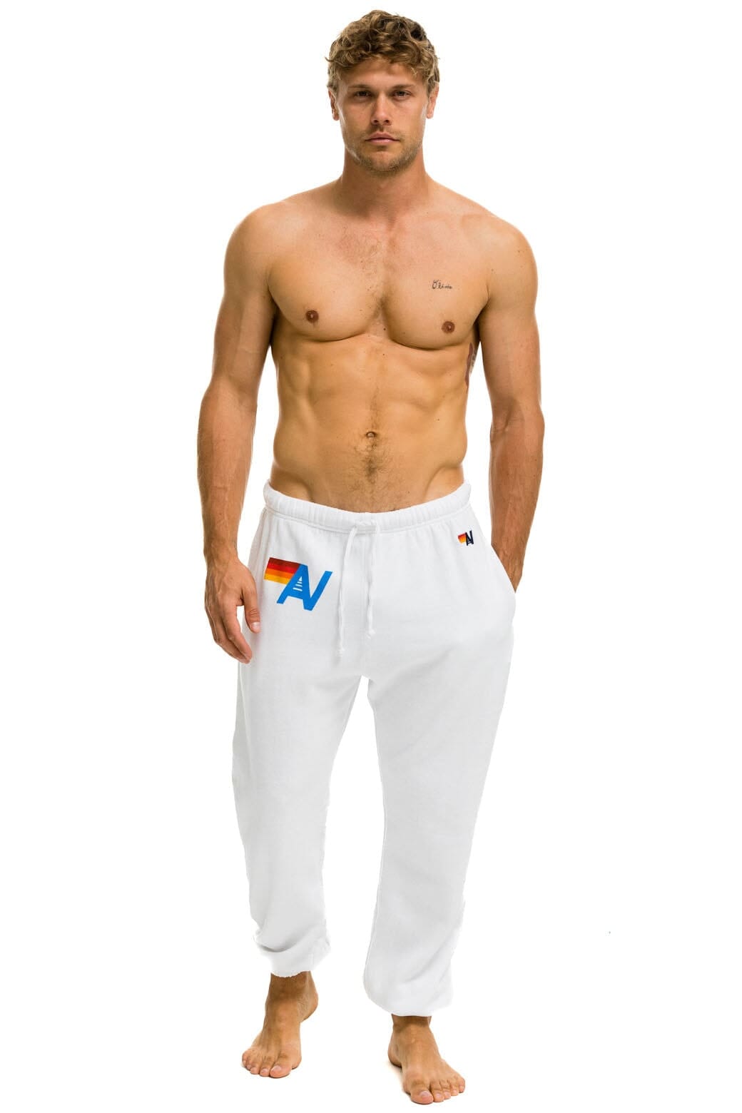 Retro LOGO SWEATPANTS - WHITE