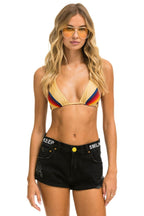 Retro LOW RISE ROCKER JEAN SHORTS - VINTAGE BLACK