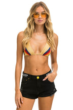 Retro LOW RISE ROCKER JEAN SHORTS - VINTAGE BLACK