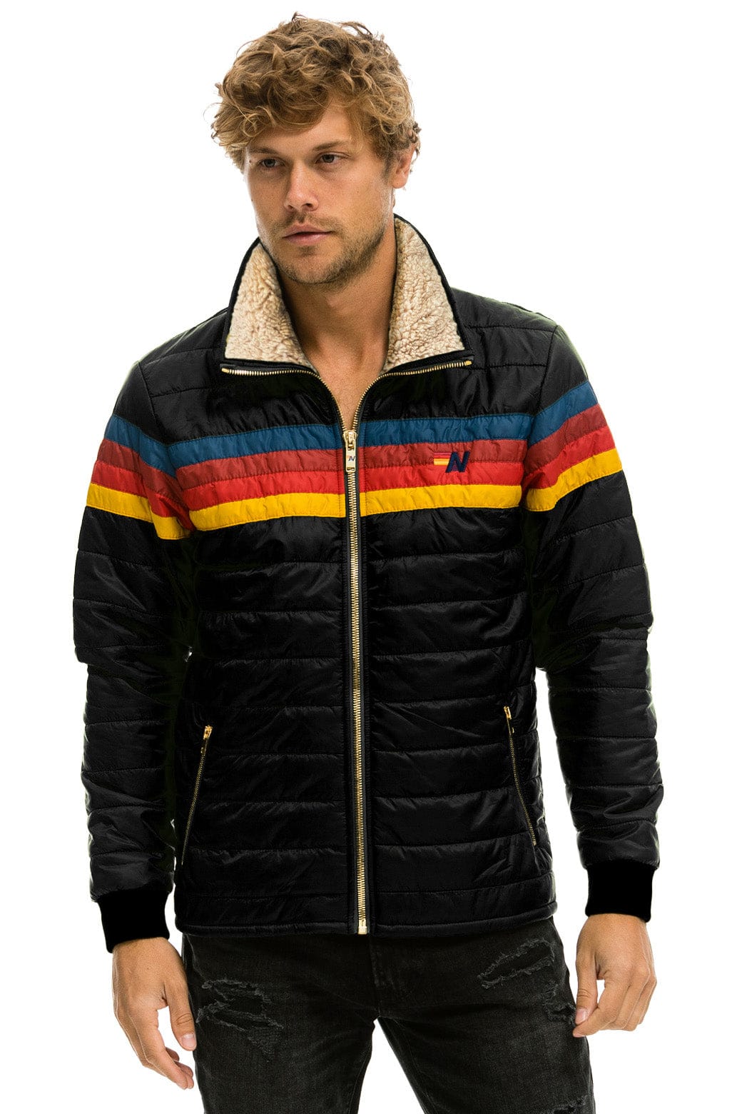 Retro 4 STRIPE JACKET - BLACK