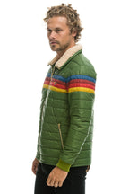 Retro 4 STRIPE JACKET - GARDEN GREEN