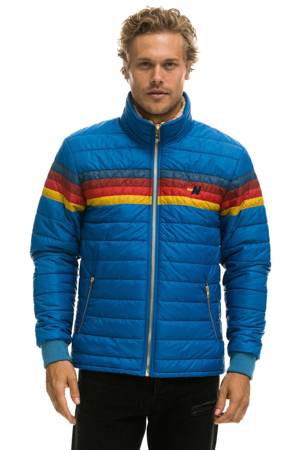 Retro 4 STRIPE JACKET - SNORKEL BLUE