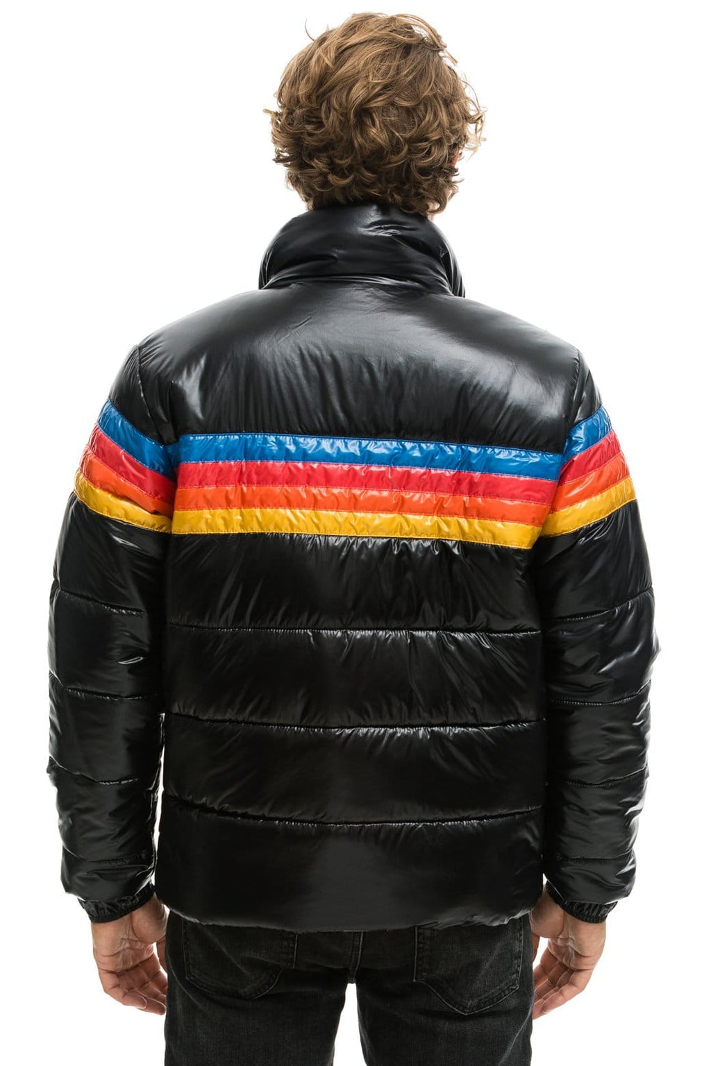 Retro 4 STRIPE LUXE TRAVELER JACKET - GLOSSY BLACK