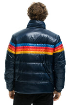Retro 4 STRIPE LUXE TRAVELER JACKET - GLOSSY DEEP BLUE
