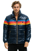 Retro 4 STRIPE LUXE TRAVELER JACKET - GLOSSY DEEP BLUE