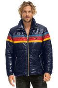 Retro 4 STRIPE LUXE TRAVELER JACKET - GLOSSY NAVY