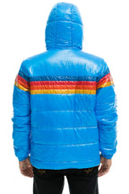 Retro 4 STRIPE LUXE TREKKER JACKET - GLOSSY BLUE