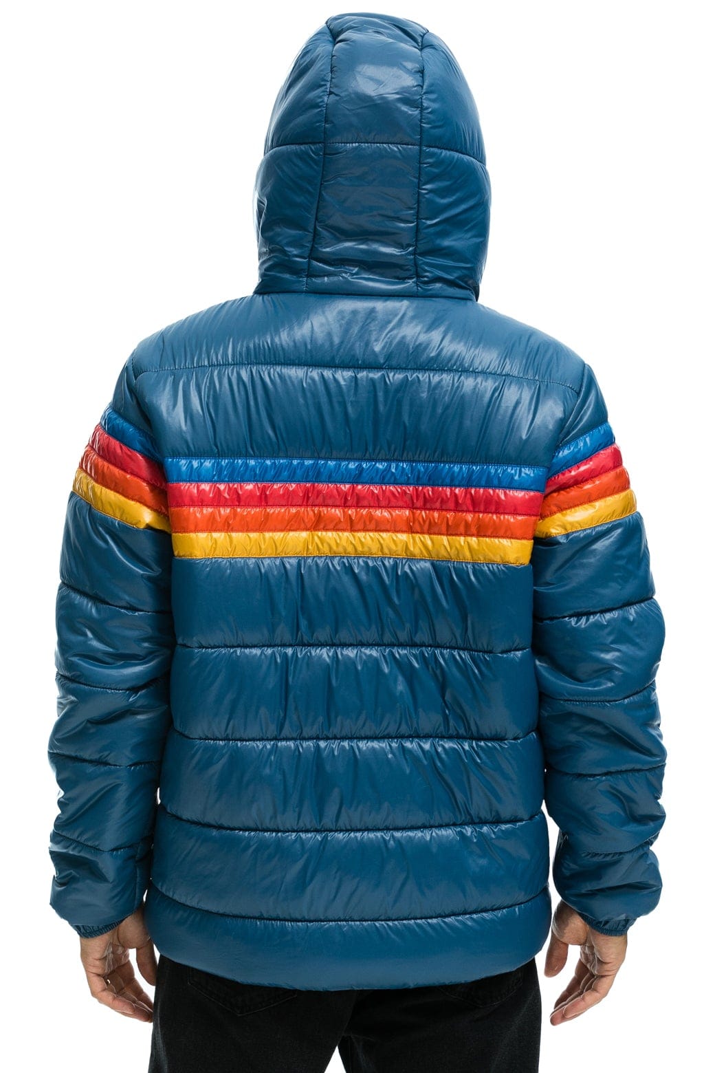 Retro 4 STRIPE LUXE TREKKER JACKET - GLOSSY DEEP BLUE