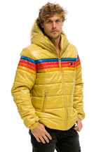 Retro 4 STRIPE LUXE TREKKER JACKET - GLOSSY KHAKI
