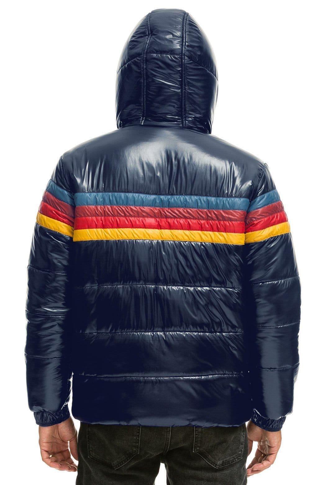 Retro 4 STRIPE LUXE TREKKER JACKET - GLOSSY NAVY