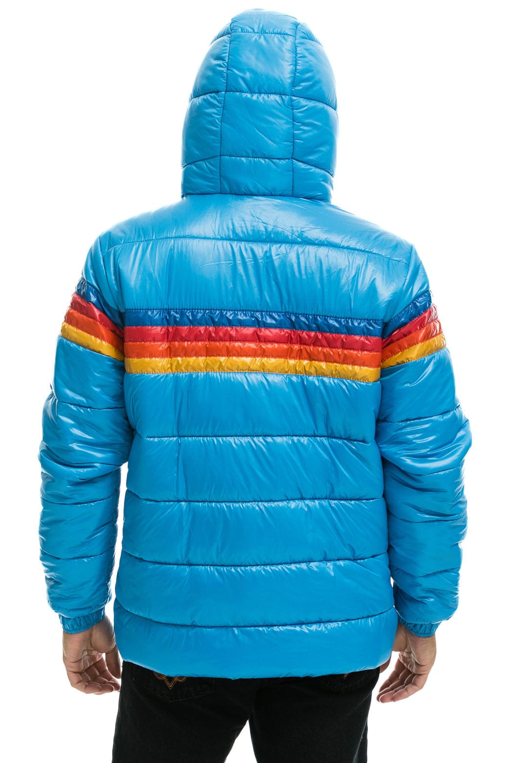 Retro 4 STRIPE LUXE TREKKER JACKET - GLOSSY OCEAN