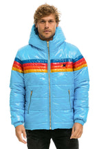 Retro 4 STRIPE LUXE TREKKER JACKET - GLOSSY SKY