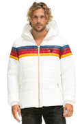 Retro 4 STRIPE LUXE TREKKER JACKET - GLOSSY WHITE