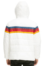 Retro 4 STRIPE LUXE TREKKER JACKET - GLOSSY WHITE