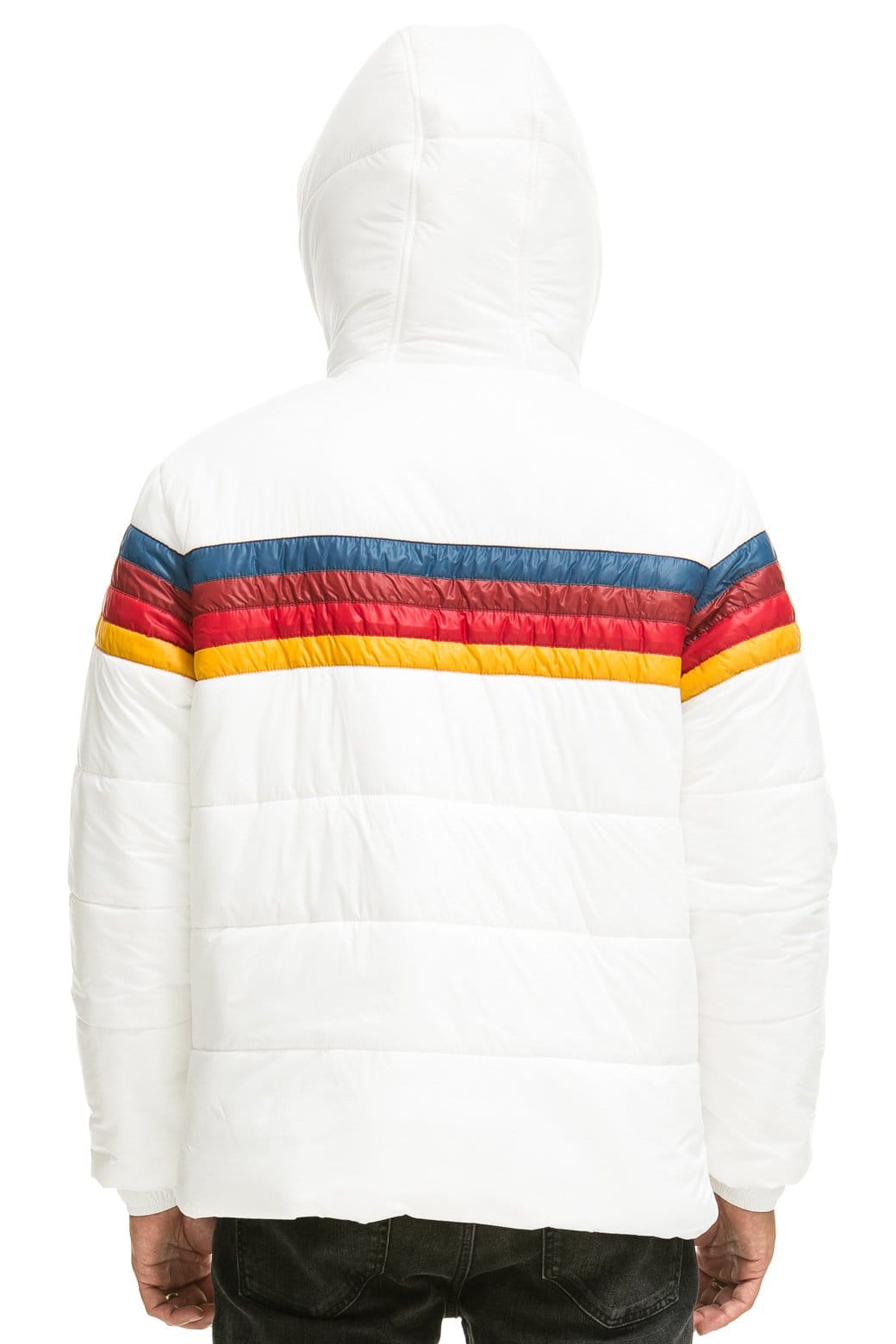 Retro 4 STRIPE LUXE TREKKER JACKET - GLOSSY WHITE