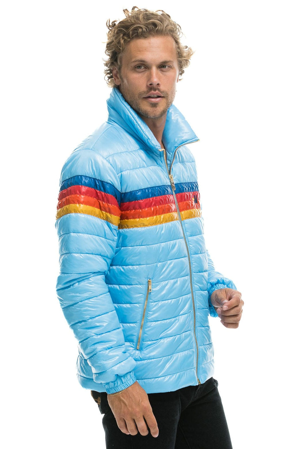 Retro 4 STRIPE TRAVELER JACKET - GLOSSY SKY