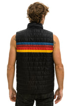 Retro MENS 4 STRIPE VEST - BLACK