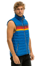 Retro MENS 4 STRIPE VEST - SNORKEL BLUE