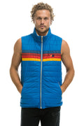 Retro MENS 4 STRIPE VEST SHERPA- SNORKEL BLUE
