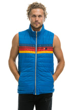 Retro MENS 4 STRIPE VEST SHERPA- SNORKEL BLUE