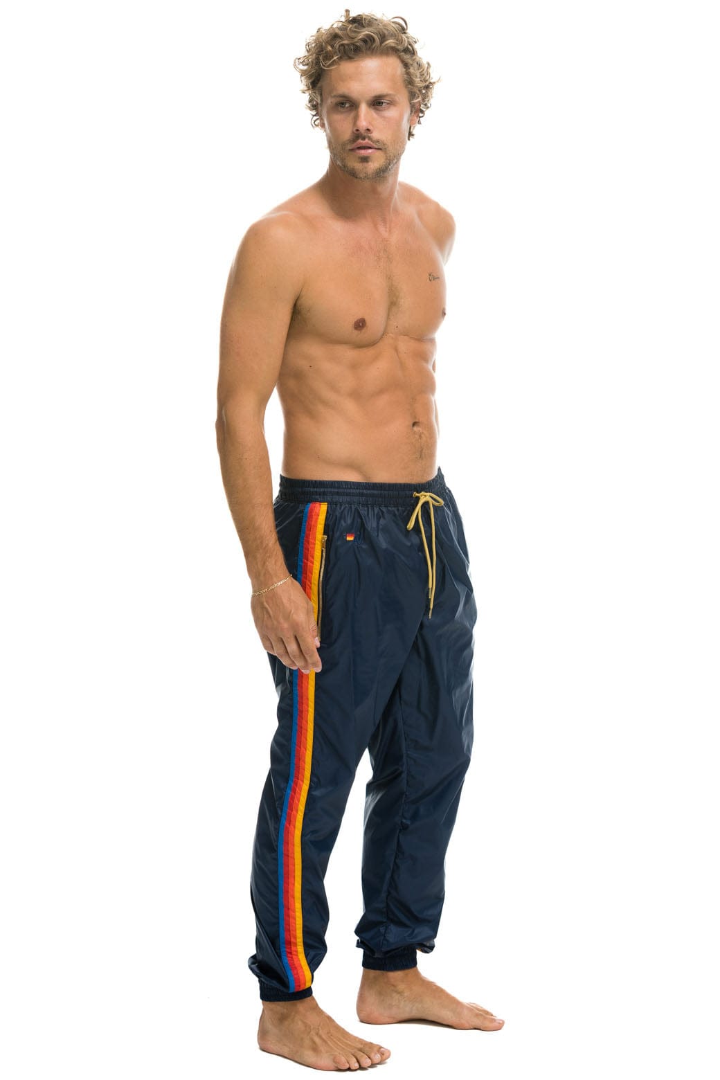 Retro MENS 4 STRIPE WIND PANT - NAVY