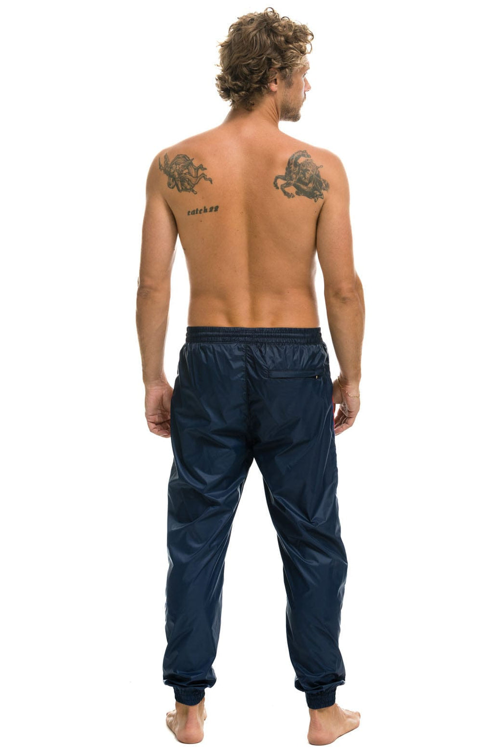 Retro MENS 4 STRIPE WIND PANT - NAVY