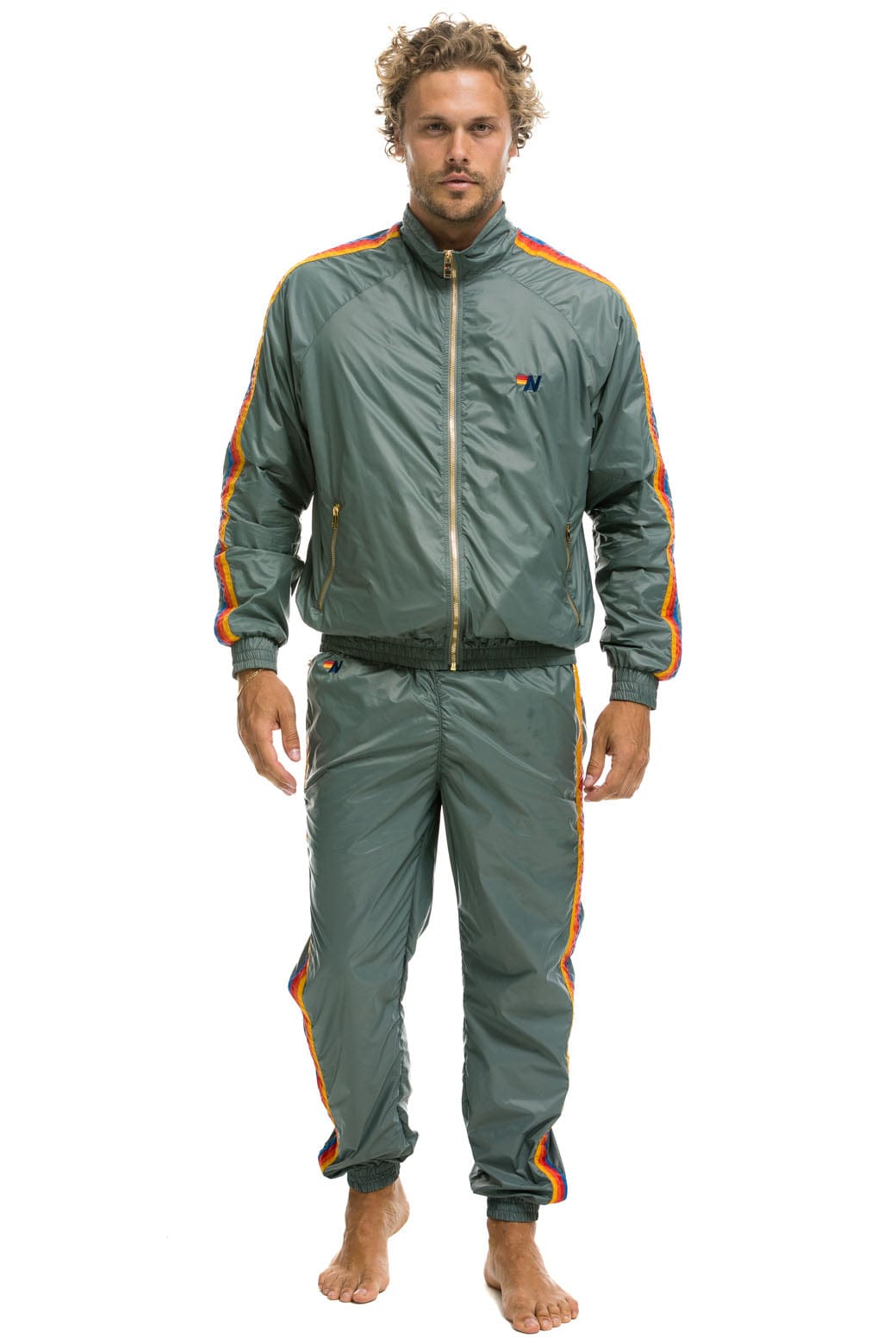 Retro MENS 4 STRIPE WIND PANT - SEDONA GREY