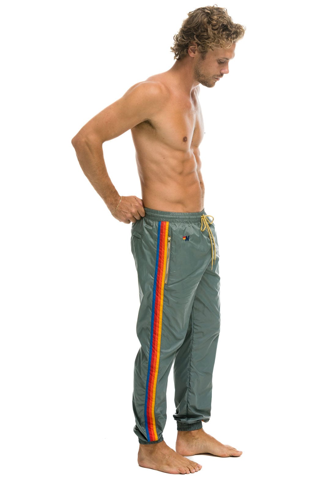 Retro MENS 4 STRIPE WIND PANT - SEDONA GREY