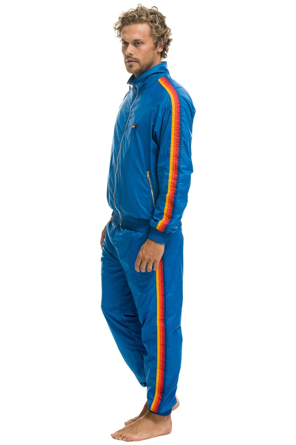 Retro MENS 4 STRIPE WIND PANT - SNORKEL BLUE