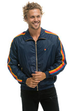 Retro MENS 4 STRIPE WINDBREAKER - NAVY