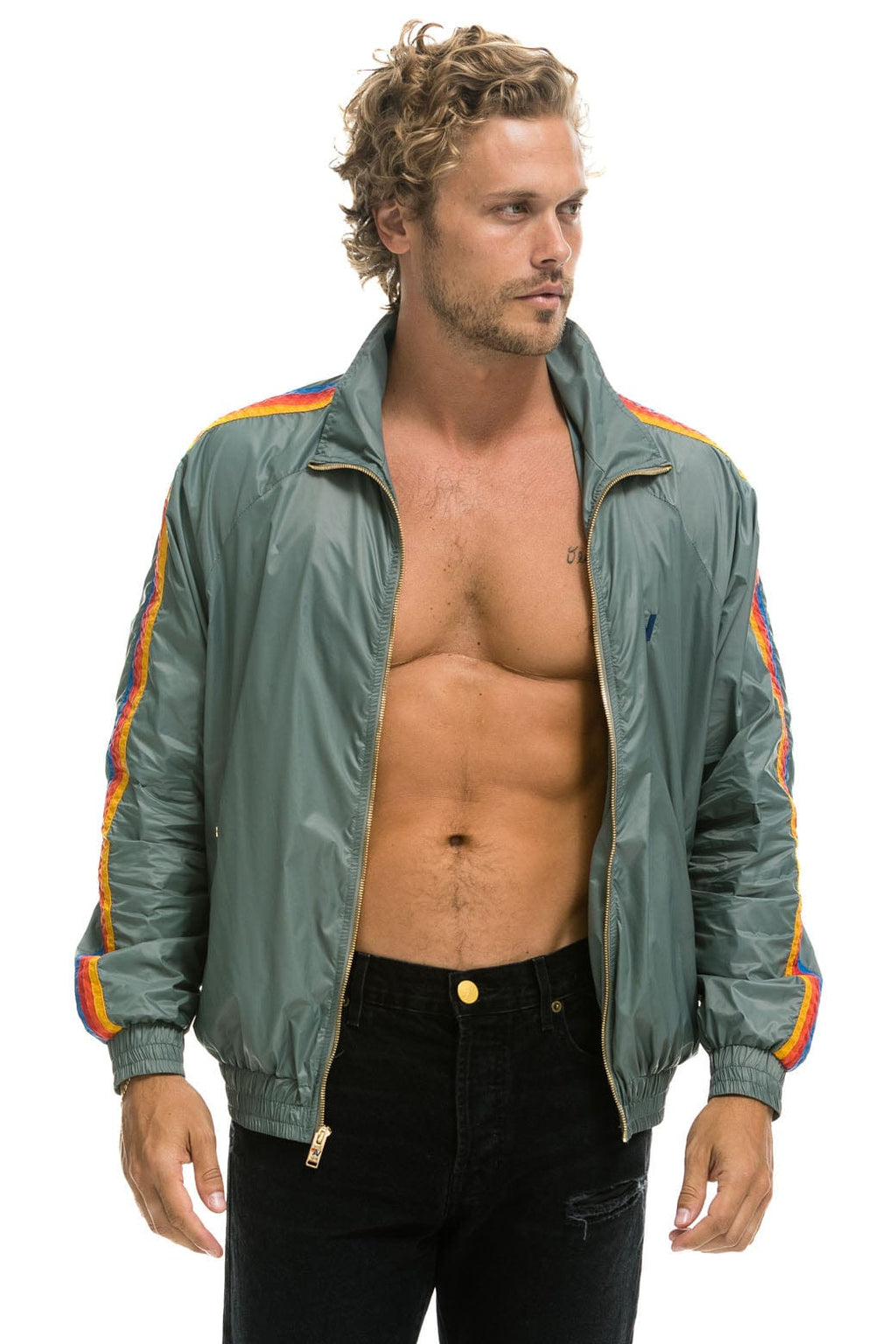 Retro MENS 4 STRIPE WINDBREAKER - SEDONA