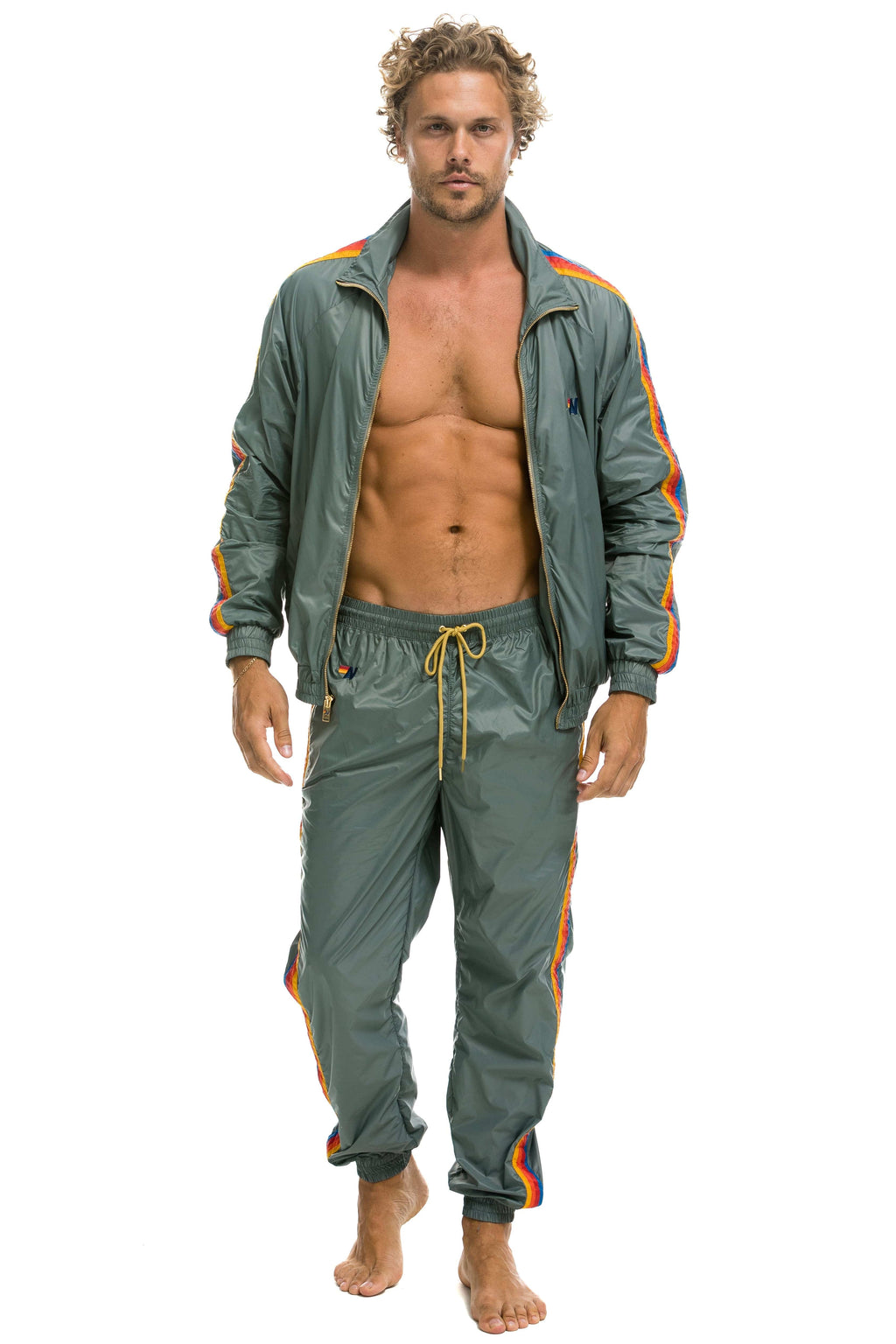 Retro MENS 4 STRIPE WINDBREAKER - SEDONA