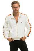Retro MENS 4 STRIPE WINDBREAKER - WHITE