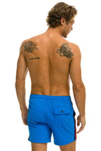 Retro MENS 5 STRIPE FLEX SHORTS - PARROT BLUE