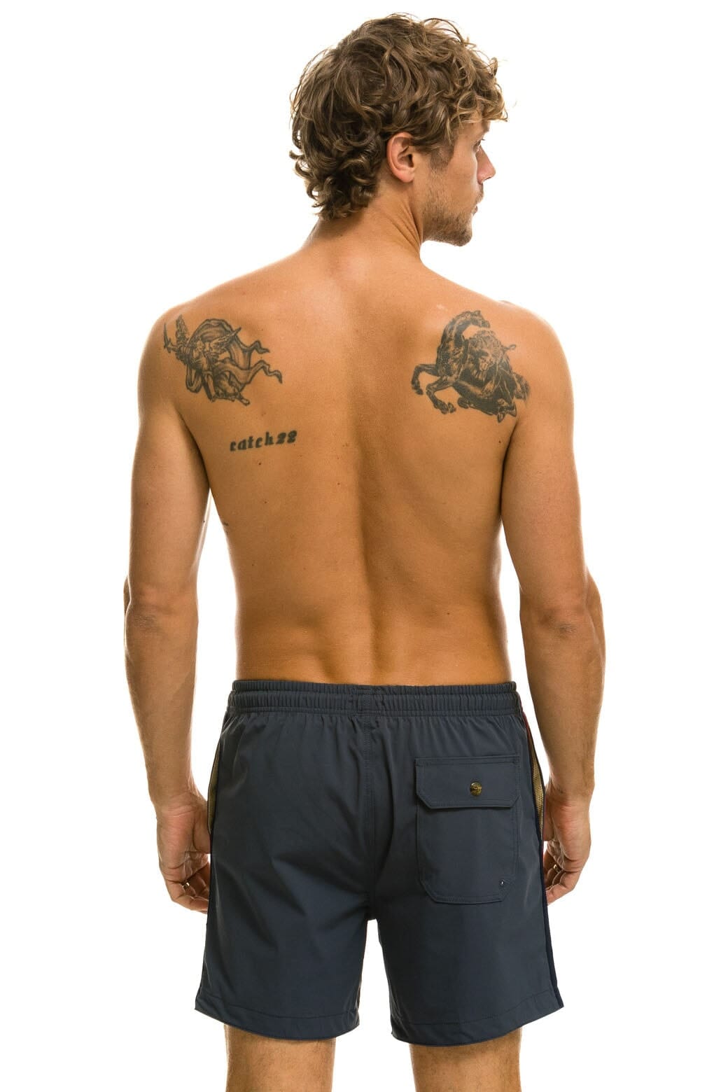 Retro MENS 5 STRIPE FLEX SHORTS - TITANIUM