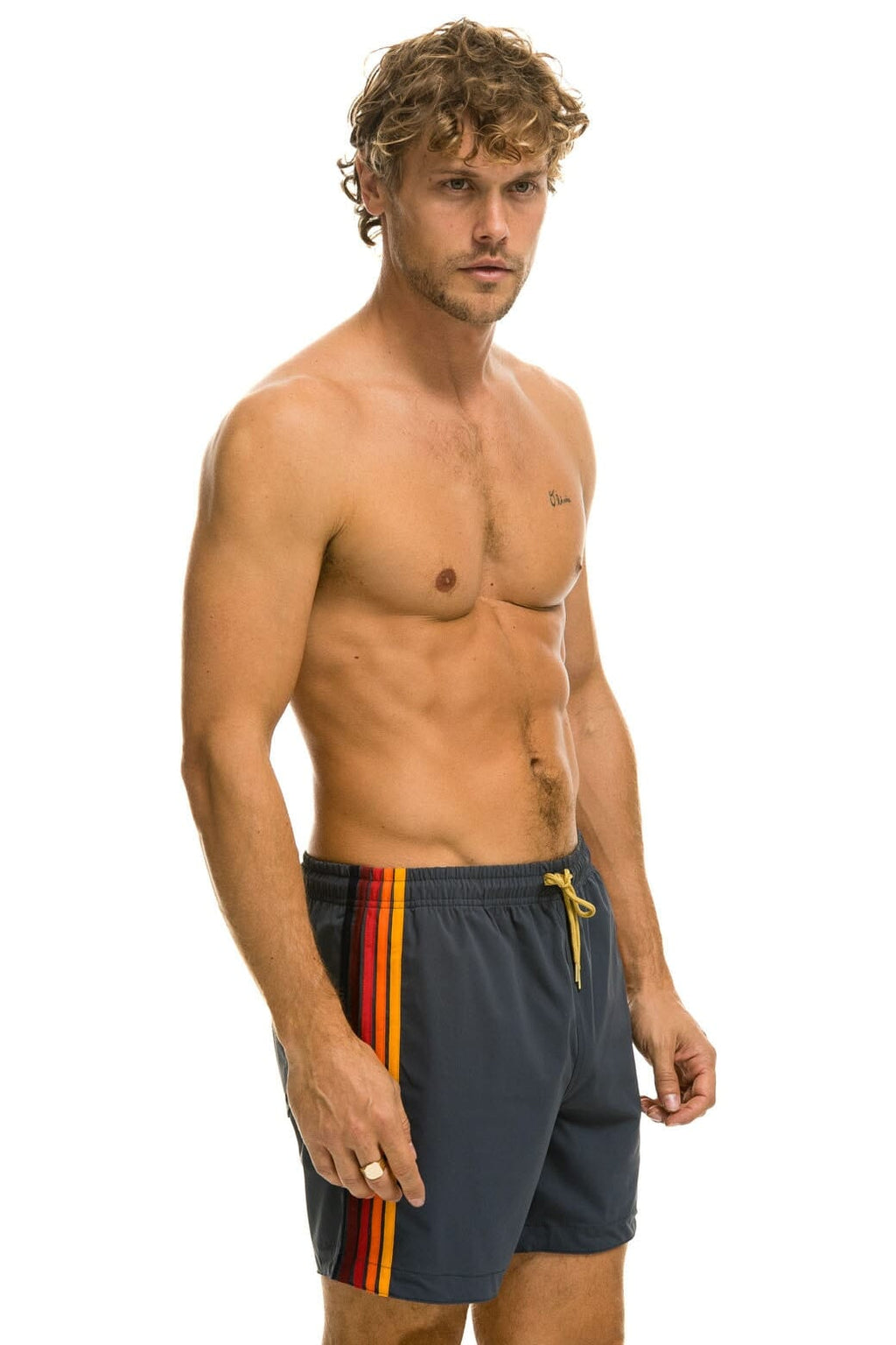 Retro MENS 5 STRIPE FLEX SHORTS - TITANIUM